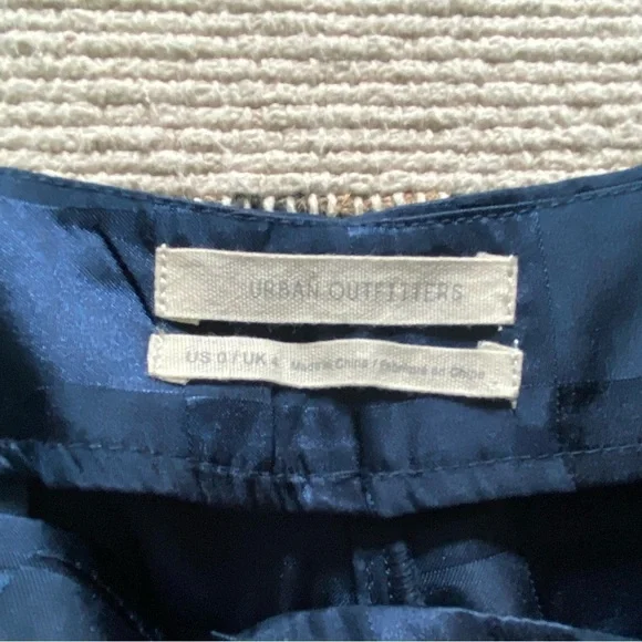 Urban Outfitters Blue Checkered Satin High Waisted Wide Leg Pants 0 - Picture 10 of 16